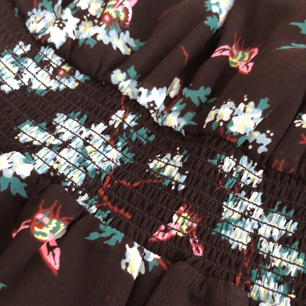 J.CREW Smocked-waist dress botanical bees print S - Picture 7 of 10